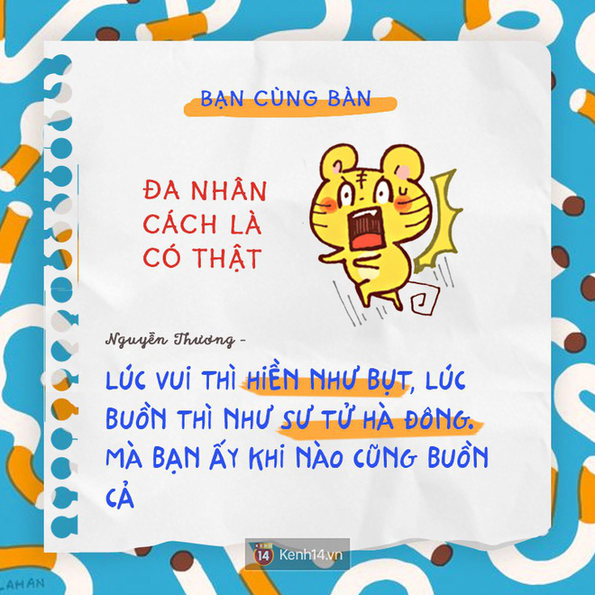 Chúng ta ai cũng có một đứa bạn cùng bàn hiền cứ như sư tử Hà Đông